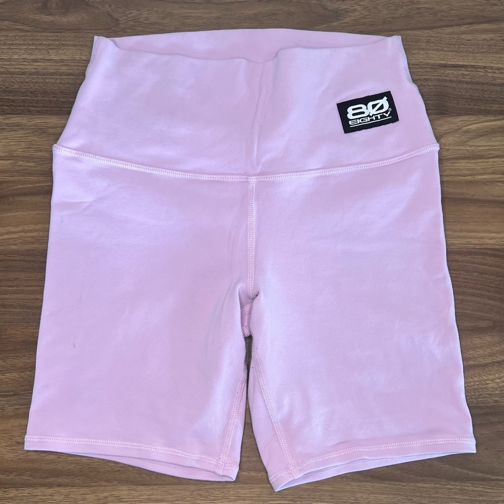 039. 80 Eighty Pink Biker Shorts - Size Small